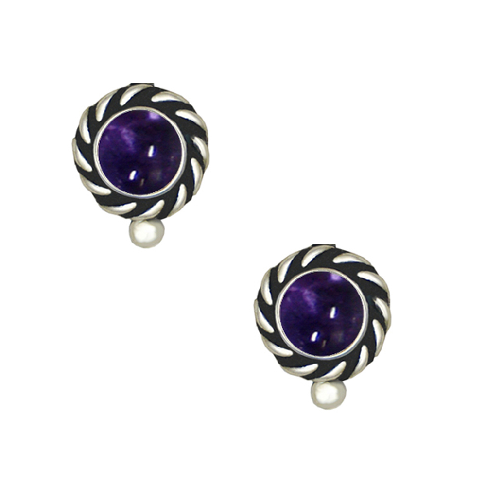 Sterling Silver Little Iolite Post Stud Earrings